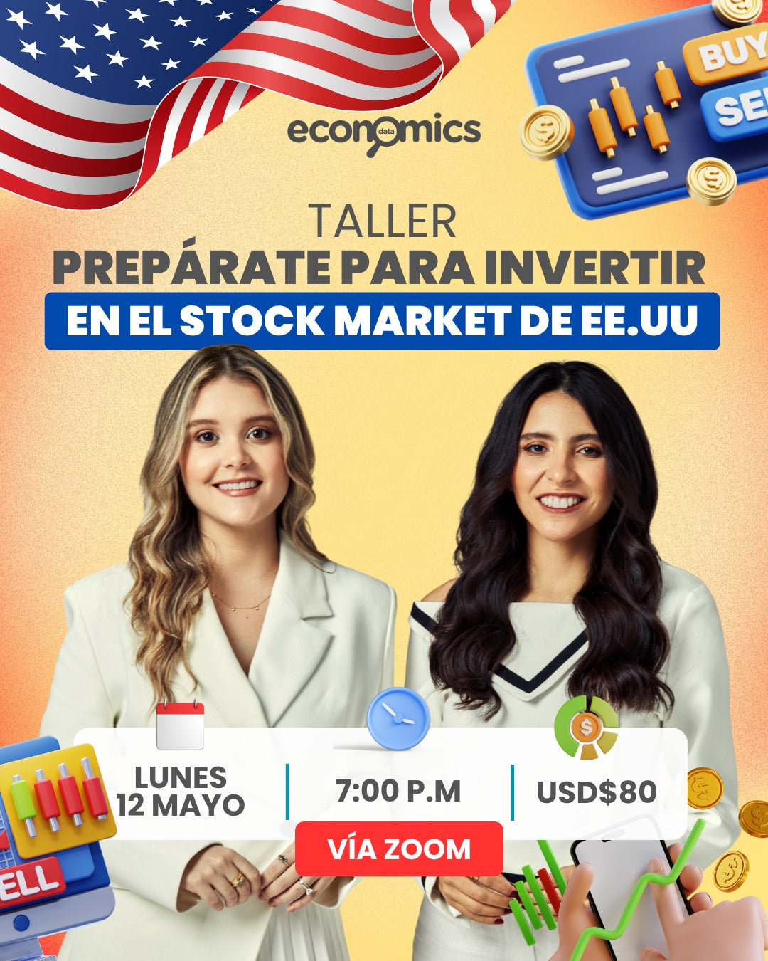Taller Preparate para Invertir en el Stock Market USA 12 de Mayo